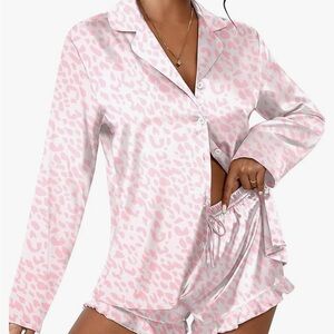 Pink leopard print pajamas